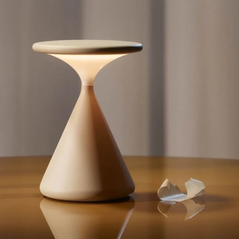 Rechargeable LED Table Lamp - Modern Hourglass Design - Dimmer Function - Image 6
