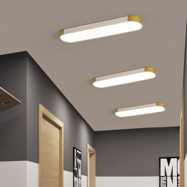 Rectangular LED Flush Mount Ceiling Light - Modern Acrylic Shade - Minimalist Iron Fixture - Image 1