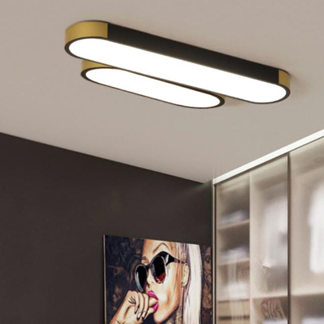 Rectangular LED Flush Mount Ceiling Light - Modern Acrylic Shade - Minimalist Iron Fixture - Image 4