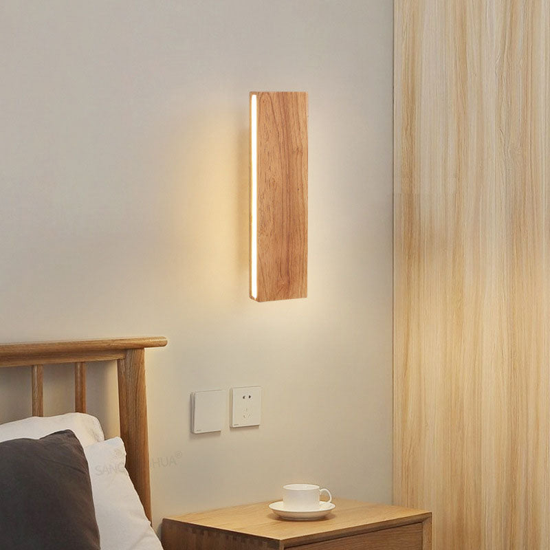 Rectangular Wooden LED Wall Light - Modern Sconce - Minimalist Style - Image 3