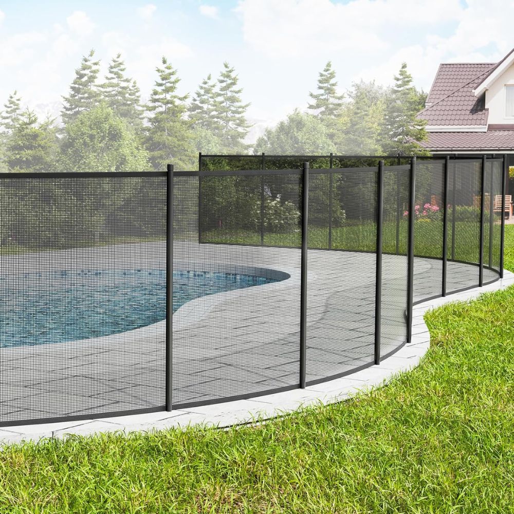 Removable Inground Pool Safety Fence with Mesh Design