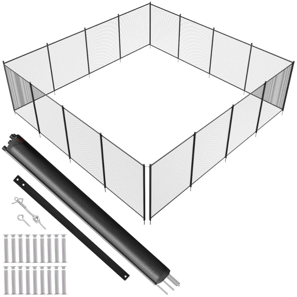 Removable Inground Pool Safety Fence with Mesh Design