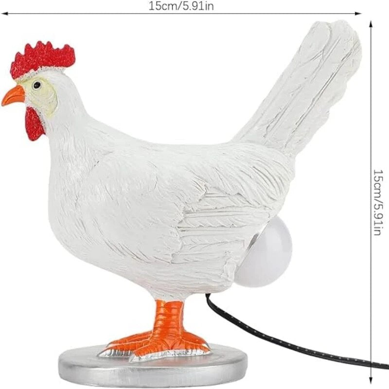 Resin Chicken Lamp - Novelty Table Lamp - Farmhouse Decor - Quirky Lighting - Image 3