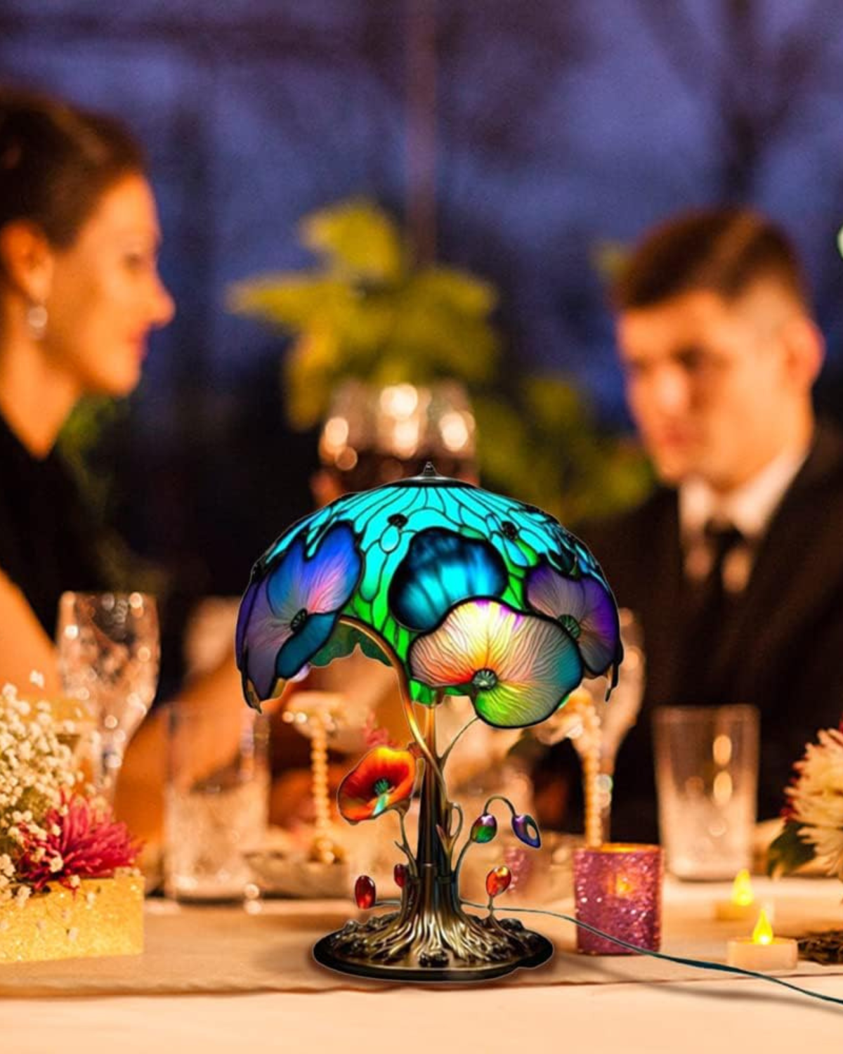 Resin Mushroom Table Lamp - Vintage Style LED Accent Light - Image 5