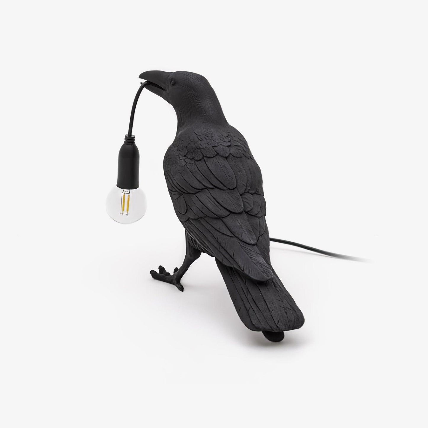 Resin Raven Table Lamp - Novelty Bird Lamp - Plug-In LED - Stylish Home Decor - Image 1