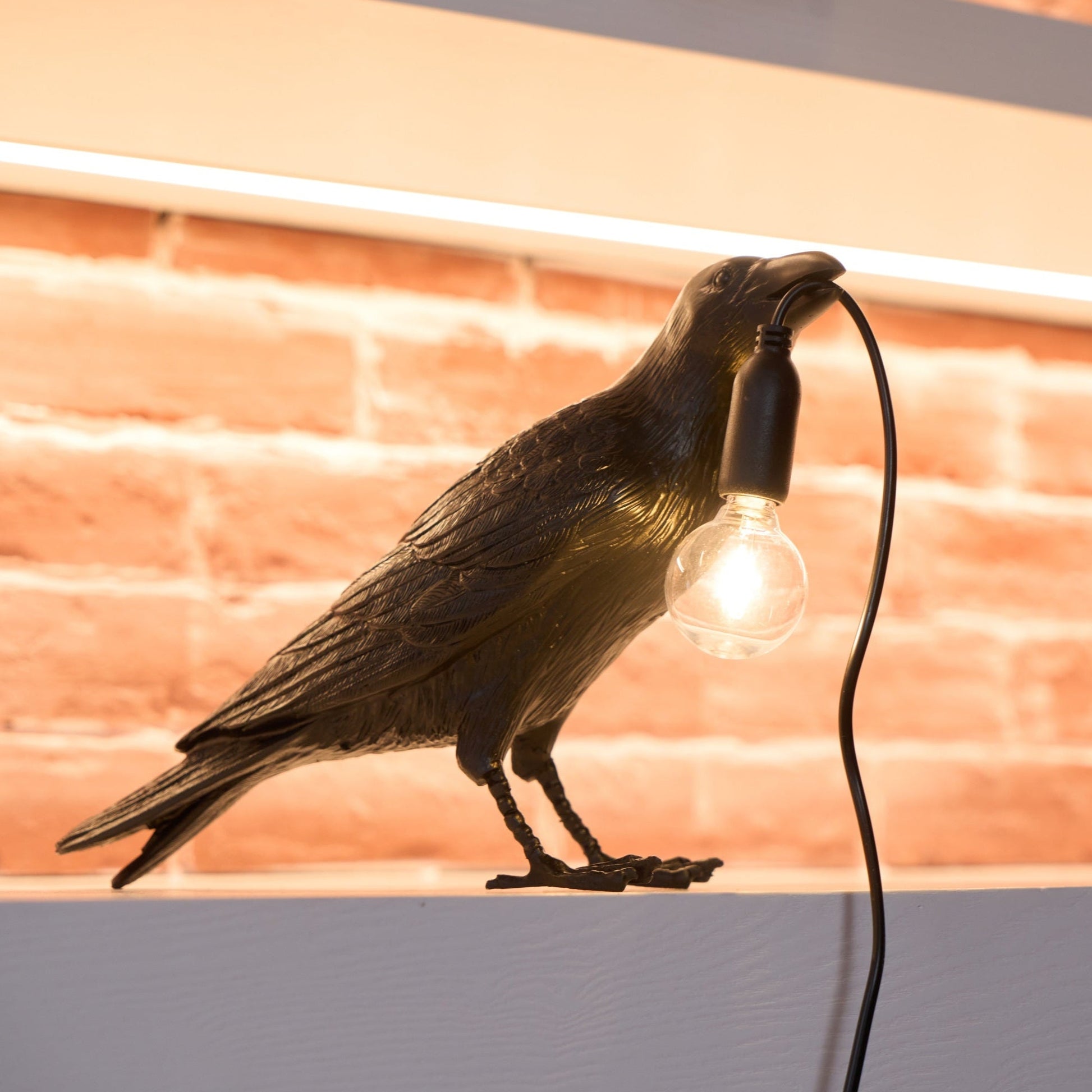 Resin Raven Table Lamp - Novelty Bird Lamp - Plug-In LED - Stylish Home Decor - Image 5