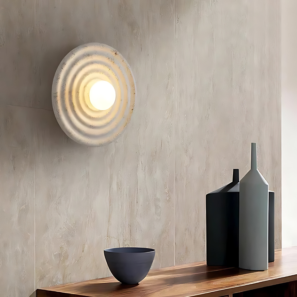 Resin Wall Sconce - Circular Modern Minimalist Wall Lamp - G4 1-Light - Image 4