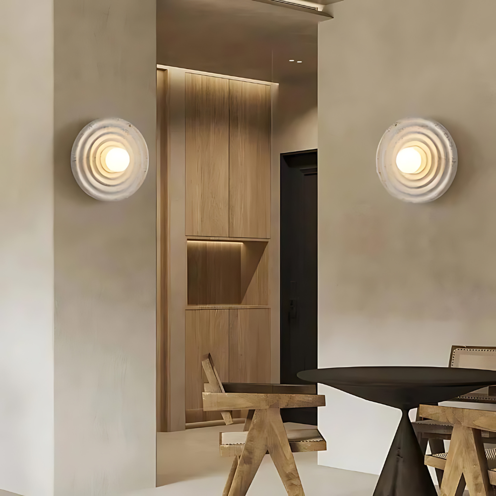 Resin Wall Sconce - Circular Modern Minimalist Wall Lamp - G4 1-Light - Image 5