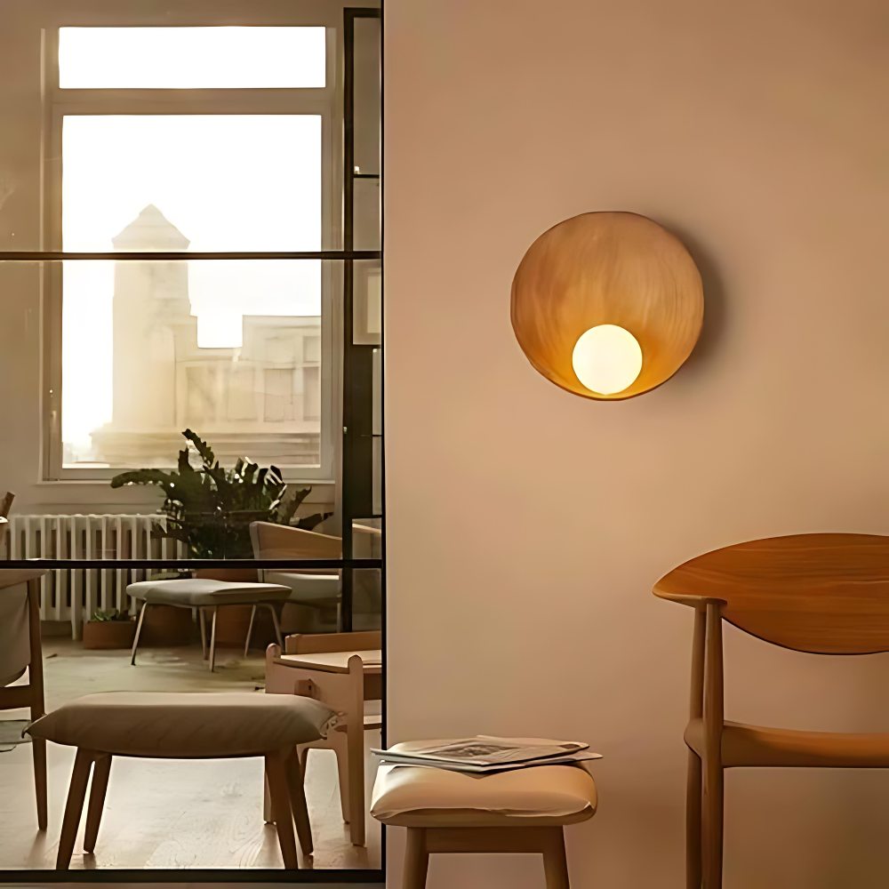 Resin Wall Sconce - Japandi Style - Modern Bowl Light - G9 1-Light - Image 1