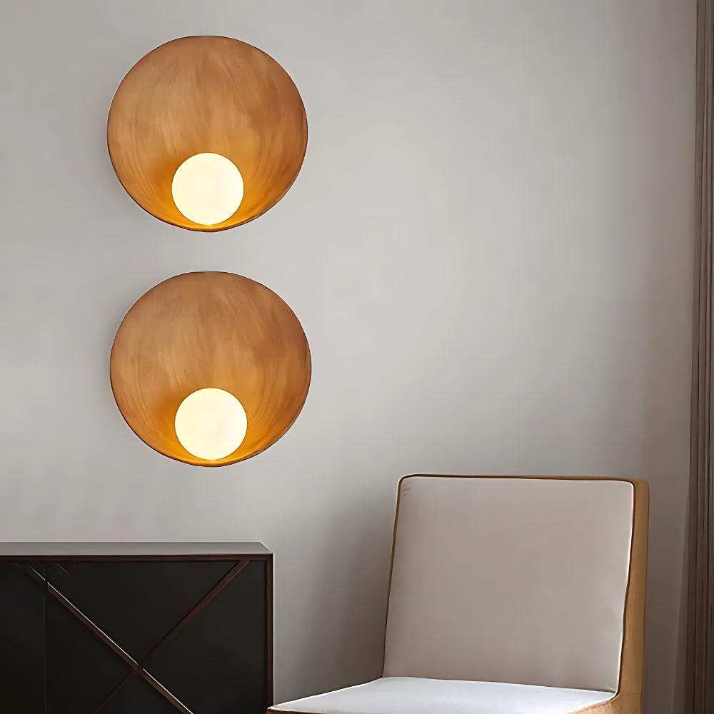 Resin Wall Sconce - Japandi Style - Modern Bowl Light - G9 1-Light - Image 3