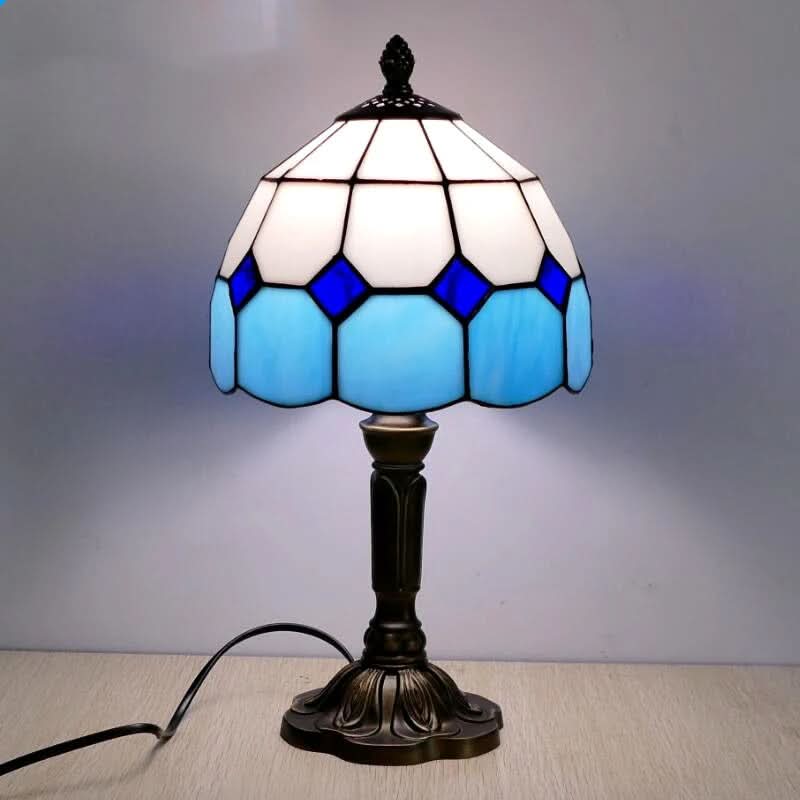 Retro Baroque Tiffany Glass LED Table Lamp E27