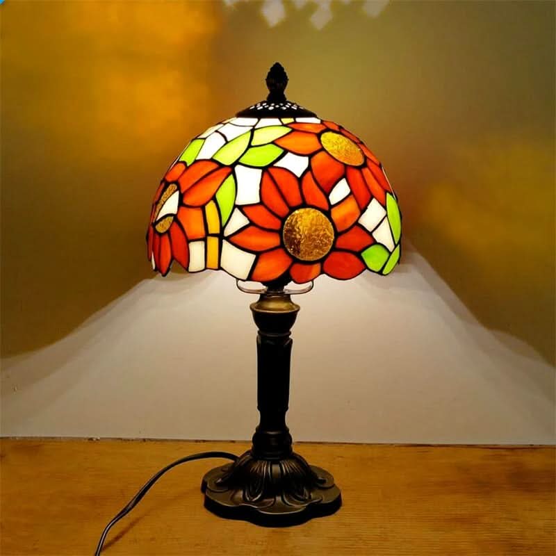 Retro Baroque Tiffany Glass LED Table Lamp E27