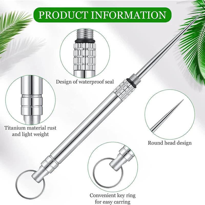 Reusable Titanium Toothpick with Waterproof Case