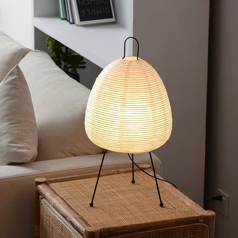 Rice Paper Table Lamp - Japanese Style - Minimalist Bedside Lamp - 30 cm - Image 3