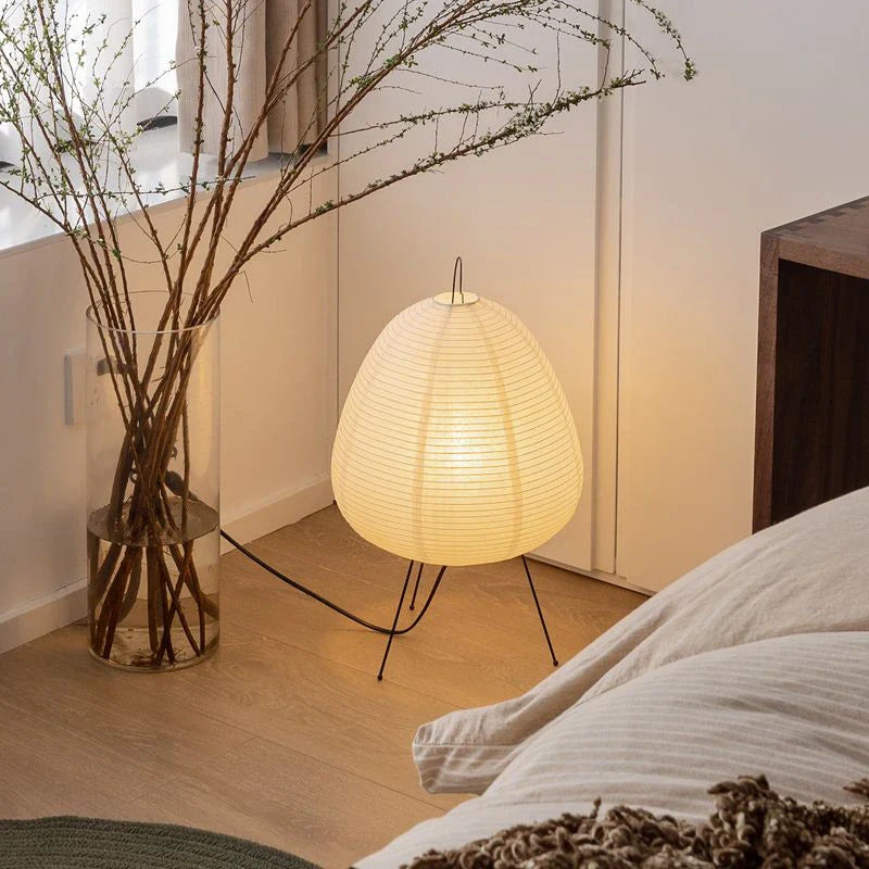 Rice Paper Table Lamp - Japanese Style - Minimalist Bedside Lamp - 30 cm - Image 4