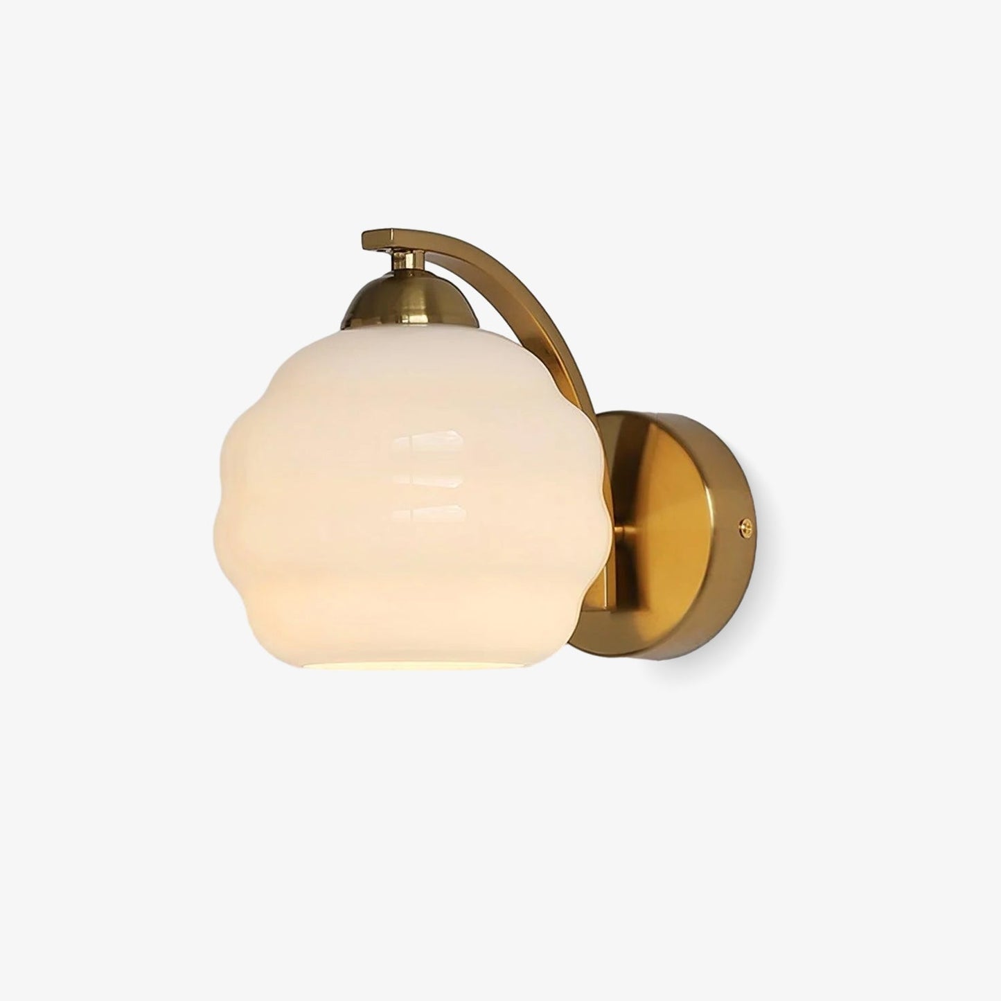 Rippled Glass Wall Sconce - Elegant Metal & Glass Wall Light - Art Deco Style - Image 1