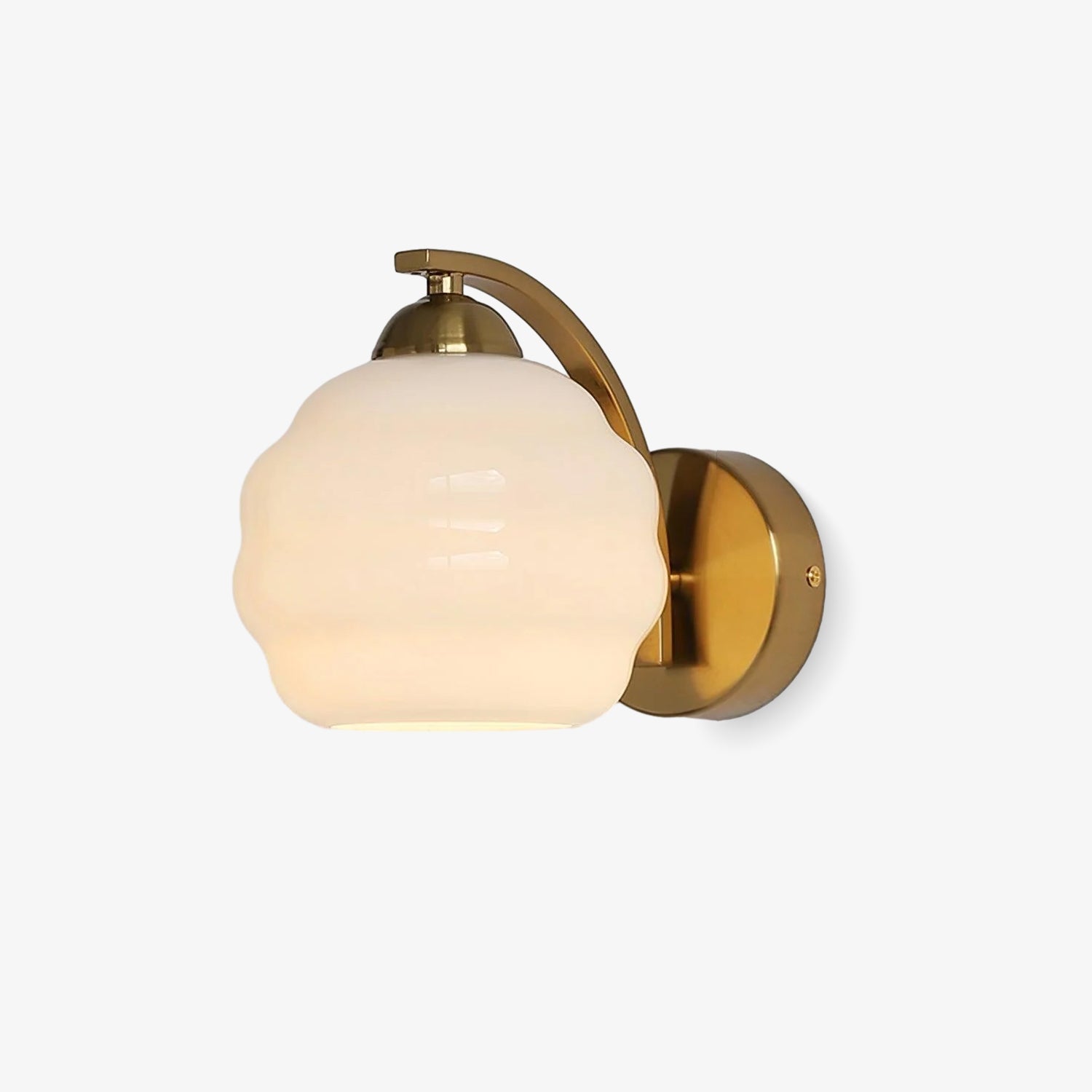 Rippled Glass Wall Sconce - Elegant Metal & Glass Wall Light - Art Deco Style - Image 1