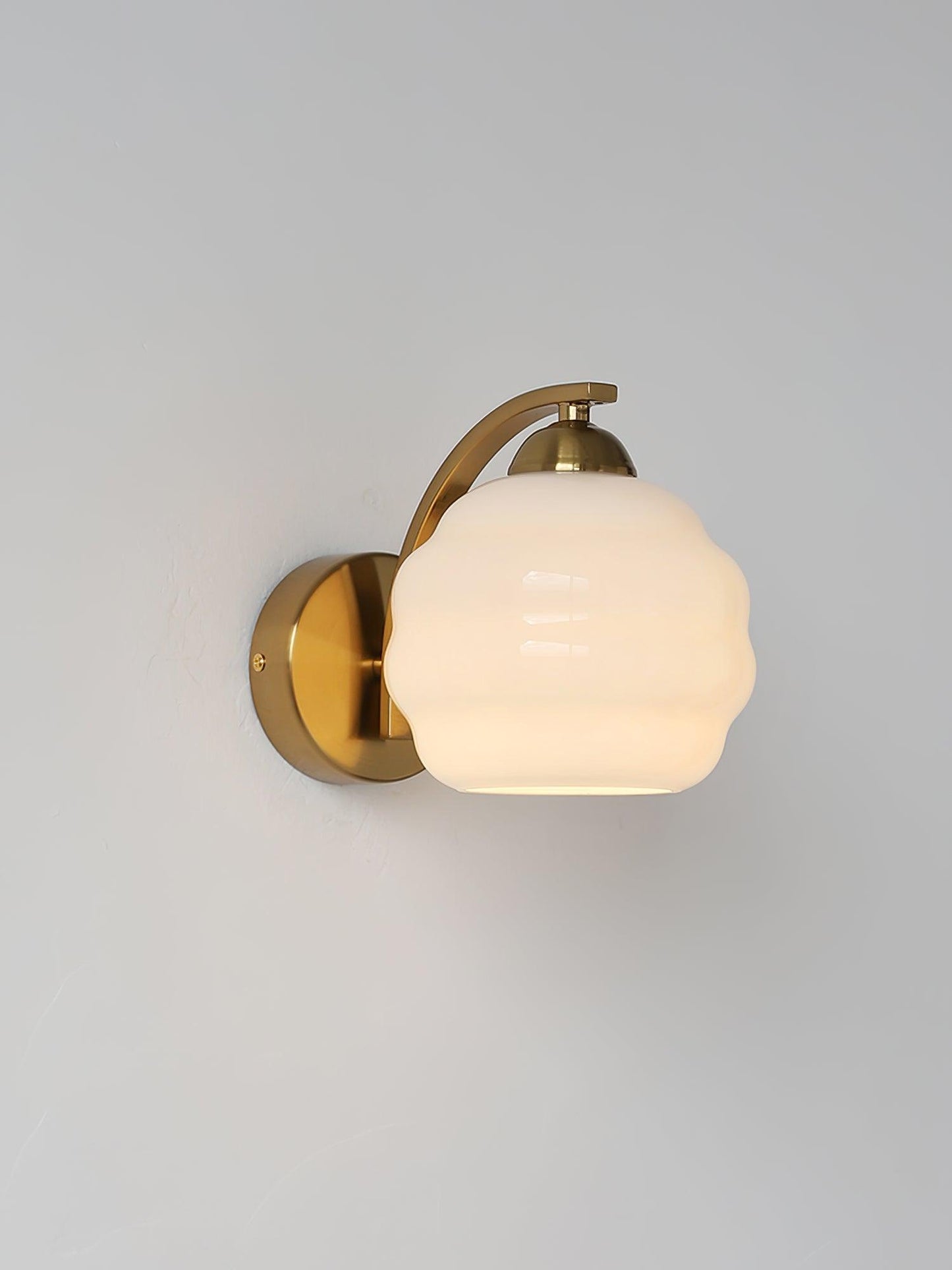 Rippled Glass Wall Sconce - Elegant Metal & Glass Wall Light - Art Deco Style - Image 2