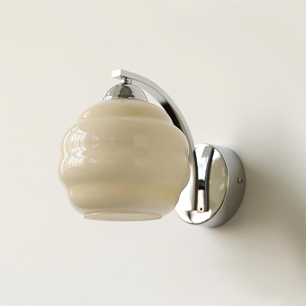 Rippled Glass Wall Sconce - Elegant Metal & Glass Wall Light - Art Deco Style - Image 6