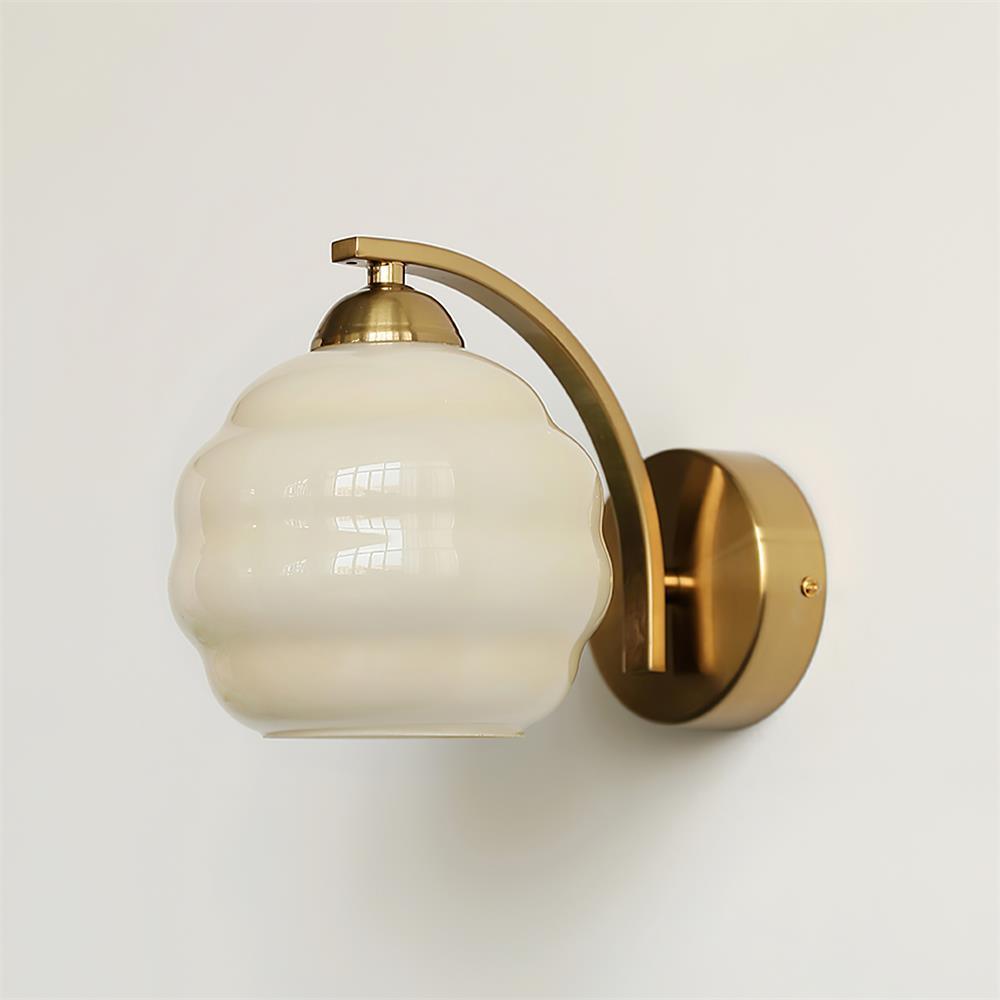 Rippled Glass Wall Sconce - Elegant Metal & Glass Wall Light - Art Deco Style - Image 8