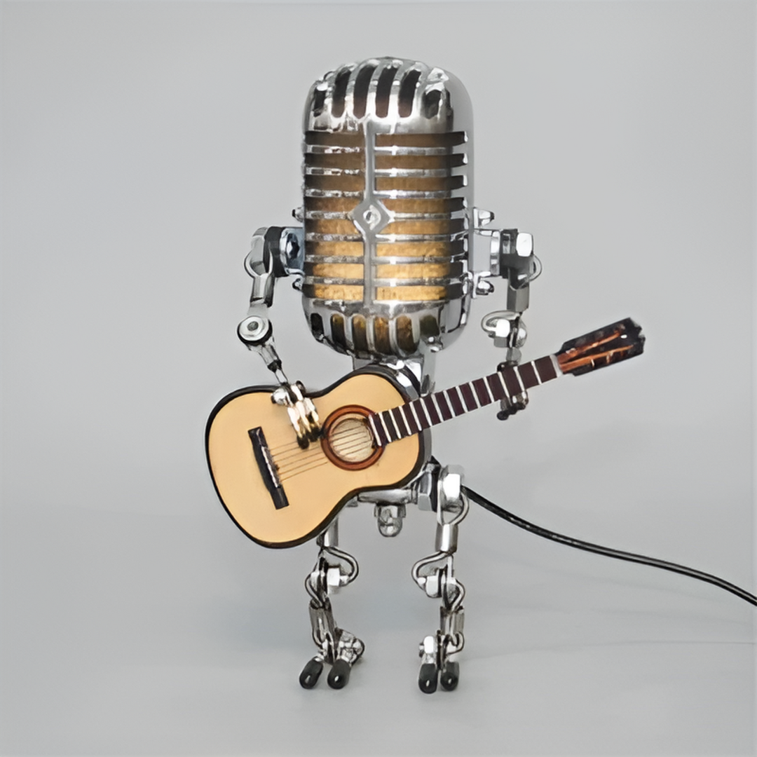 Robot Table Lamp - Metal Body - Adjustable LED Light - Unique Decorative Accent - Image 3