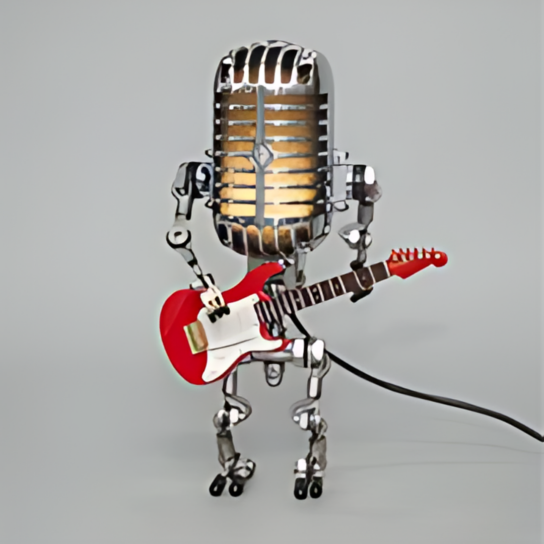 Robot Table Lamp - Metal Body - Adjustable LED Light - Unique Decorative Accent - Image 4