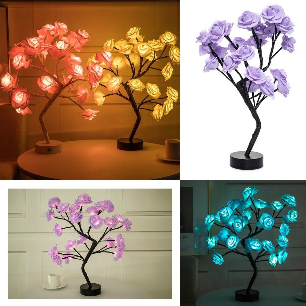 Rose Tree Lamp - LED Table Lamp - Decorative Artificial Tree - Warm White - Image 2