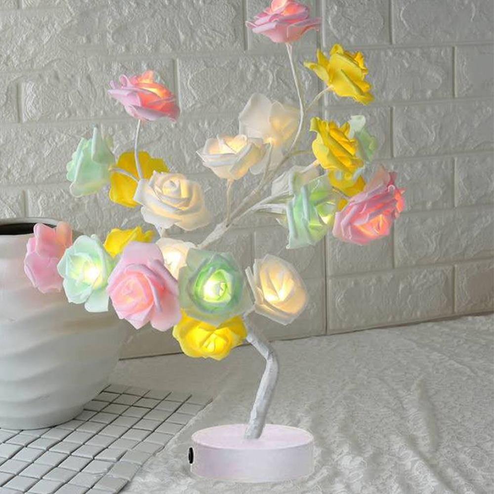 Rose Tree Lamp - LED Table Lamp - Decorative Artificial Tree - Warm White - Image 3