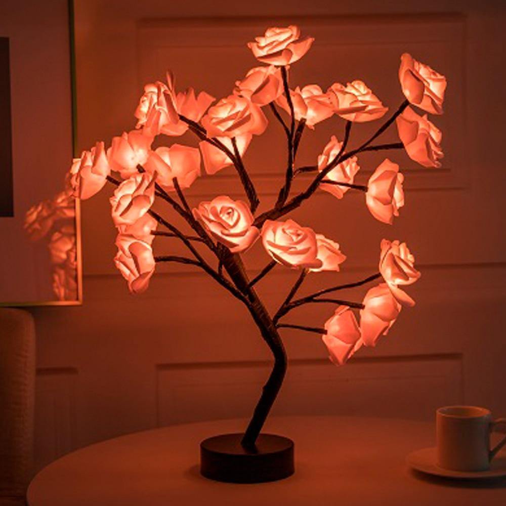 Rose Tree Lamp - LED Table Lamp - Decorative Artificial Tree - Warm White - Image 4