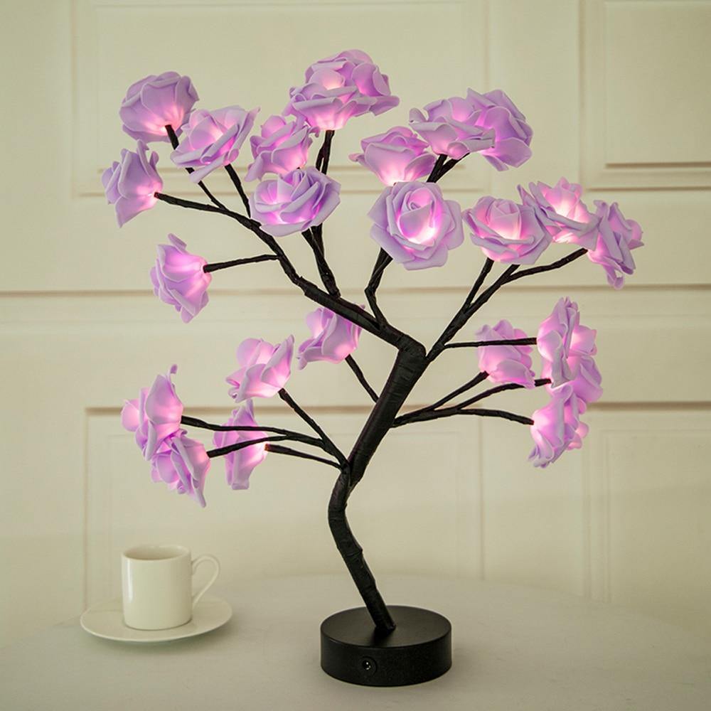 Rose Tree Lamp - LED Table Lamp - Decorative Artificial Tree - Warm White - Image 5