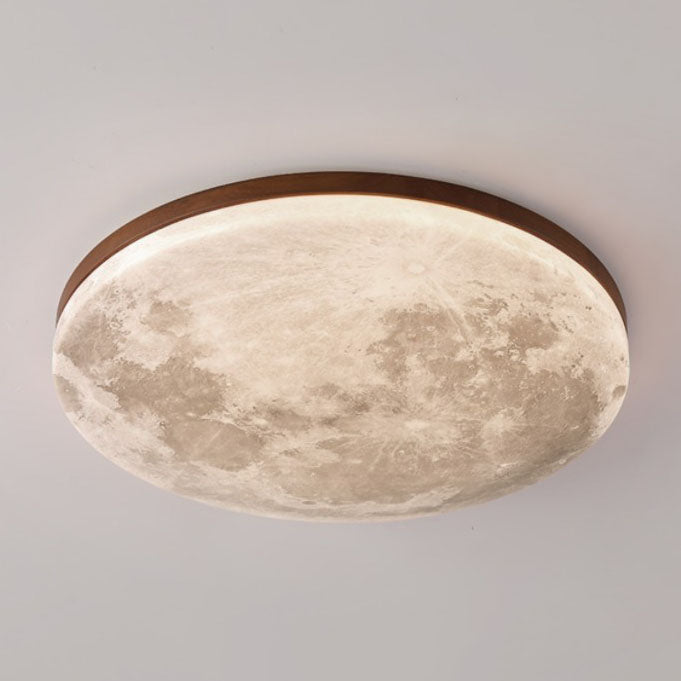 Round Ceiling Light - Wood Frame - Stylish LED Flush Mount Lighting - Image 7