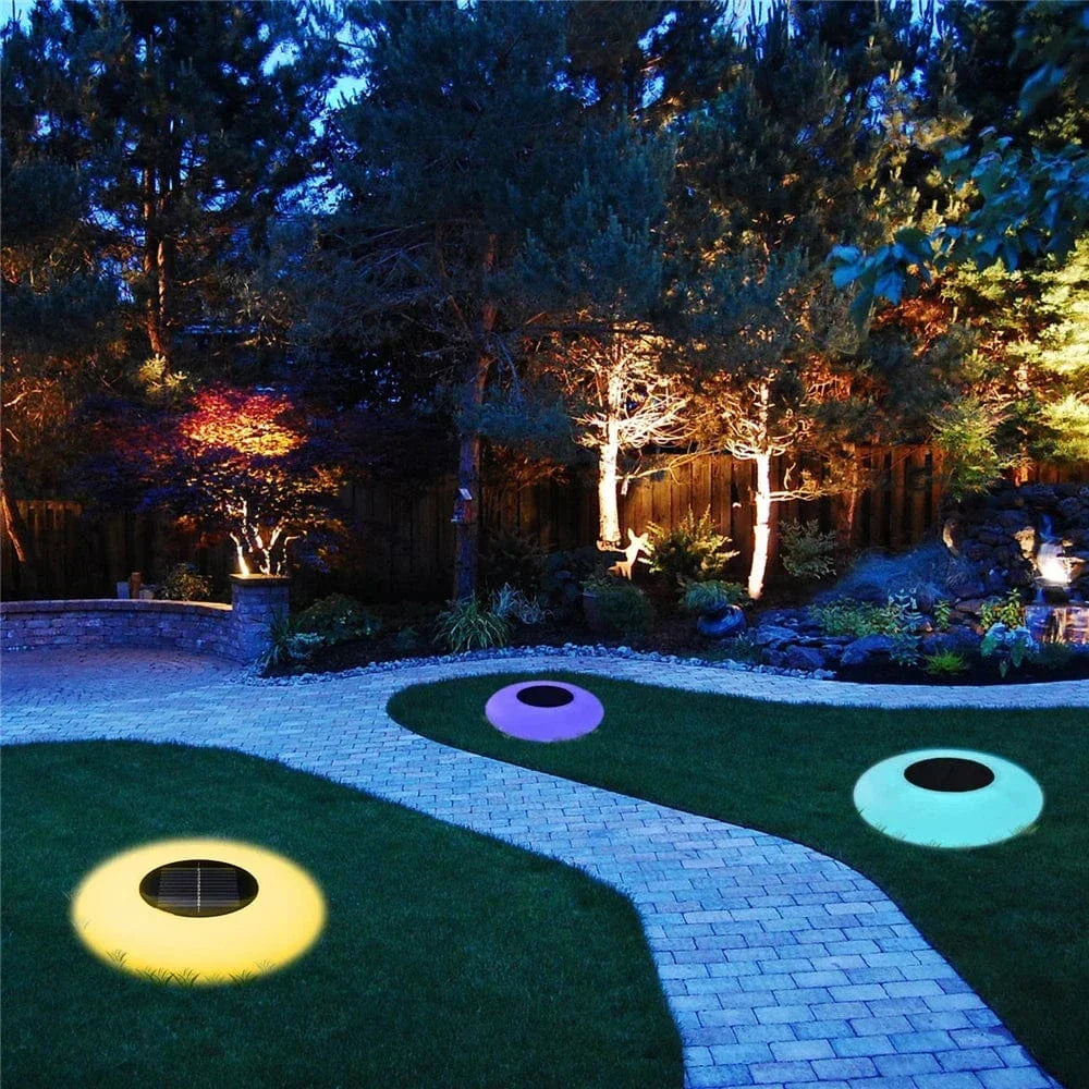 Round Glass Solar LED Floating Light - Modern Outdoor Lamp - Image 2
