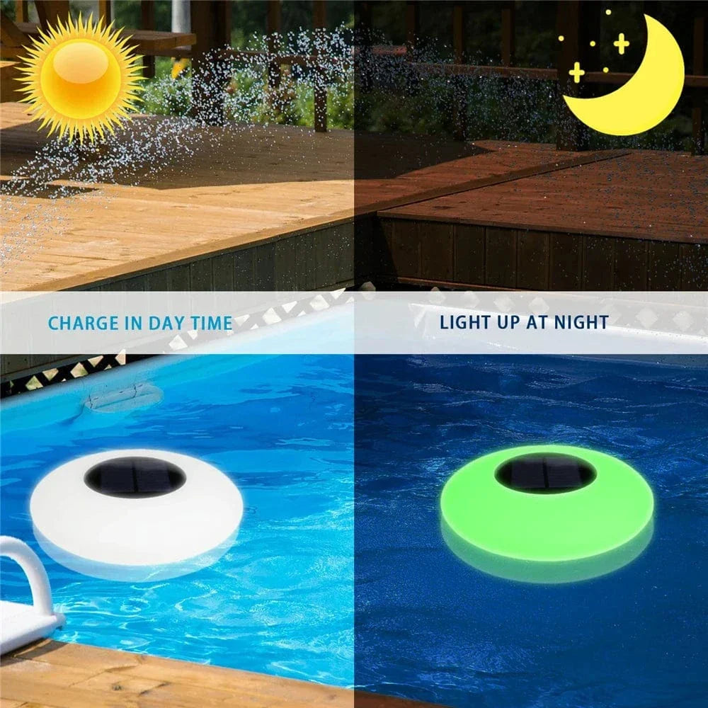 Round Glass Solar LED Floating Light - Modern Outdoor Lamp - Image 4