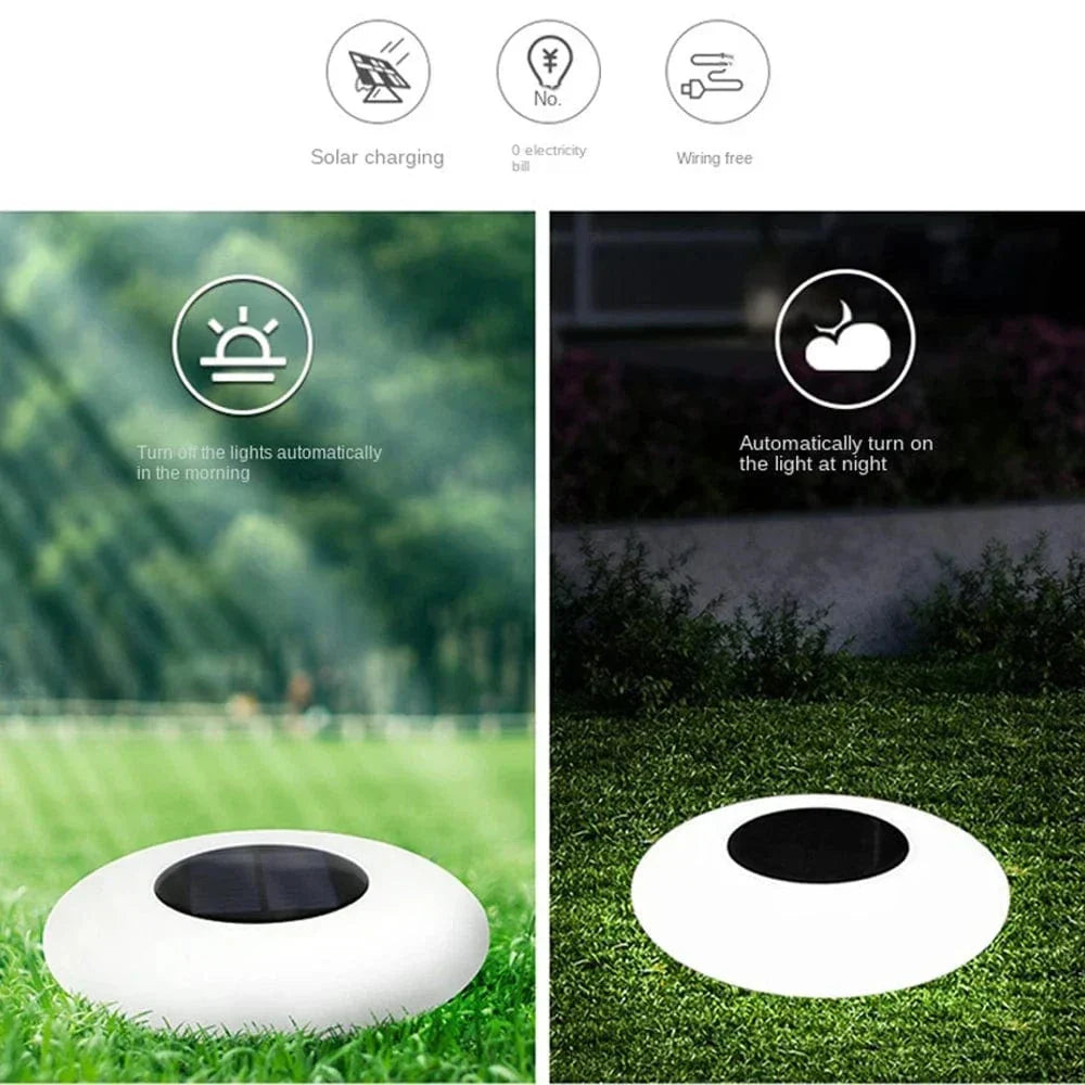 Round Glass Solar LED Floating Light - Modern Outdoor Lamp - Image 5