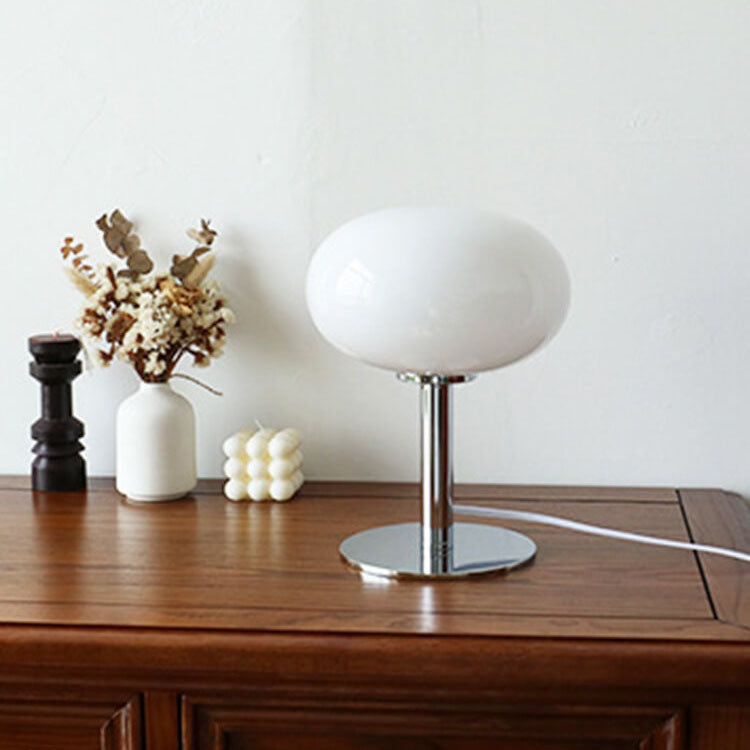 Round Glass Table Lamp - Stylish Bedside Light - Modern Desk Lamp - Image 4