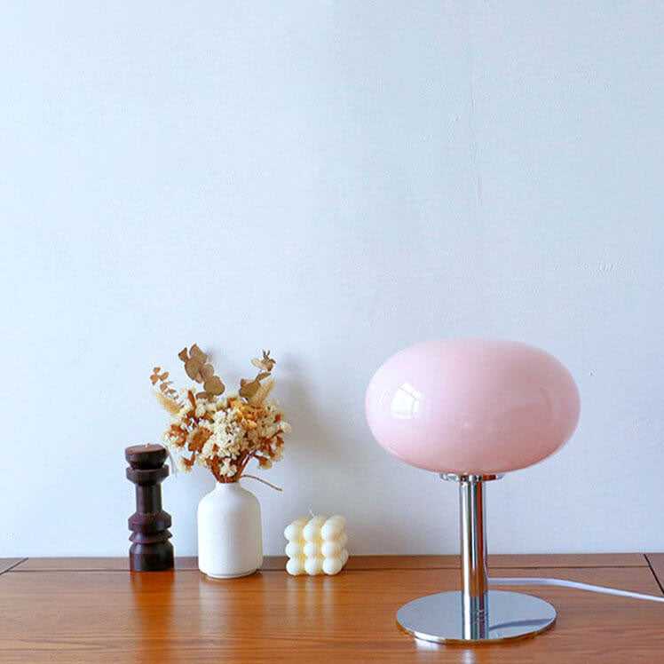 Round Glass Table Lamp - Stylish Bedside Light - Modern Desk Lamp - Image 5