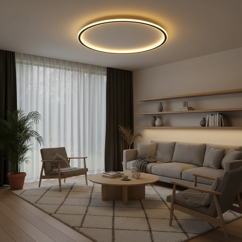 Round LED Ceiling Lamp - Modern Style - Aluminium and Wrought Iron - Image 2
