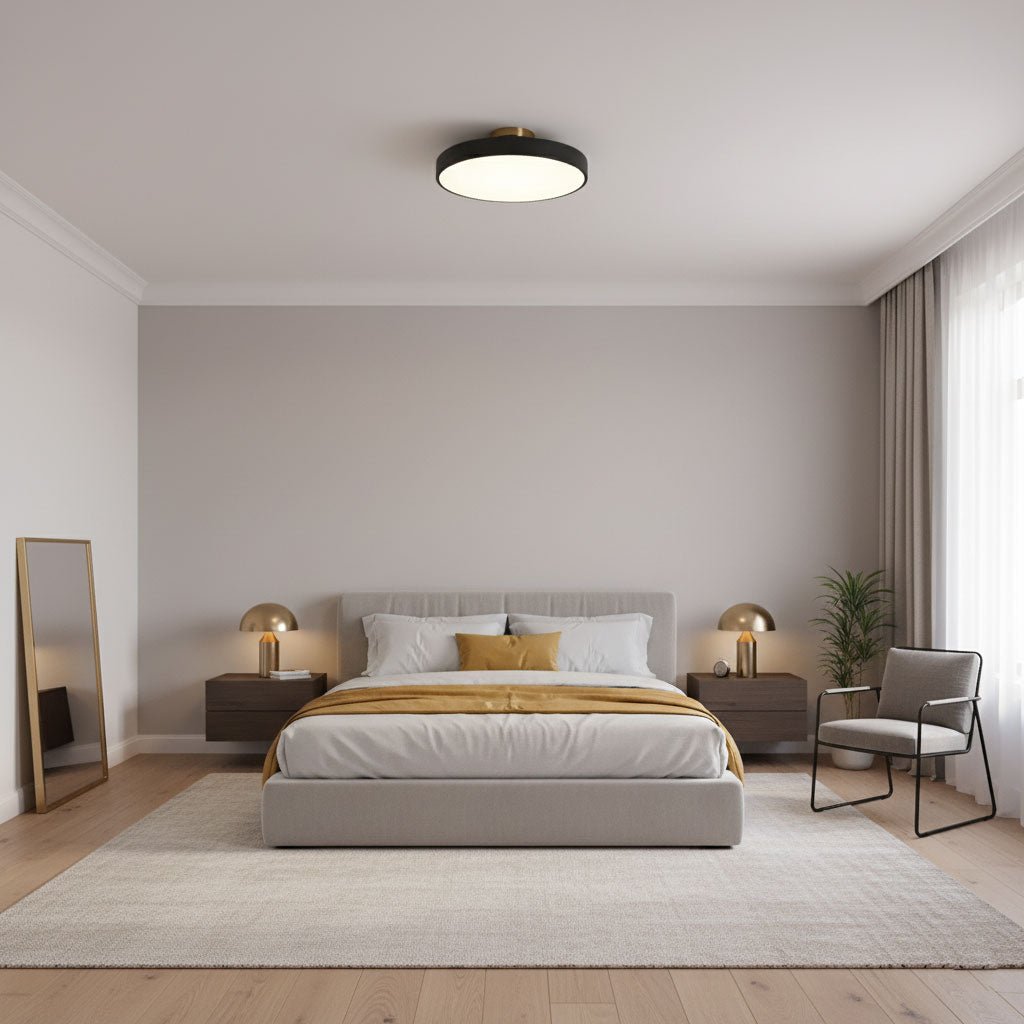 Round LED Flush Mount Ceiling Light - Modern Iron & Acrylic - Stylish Home Lighting - Image 4