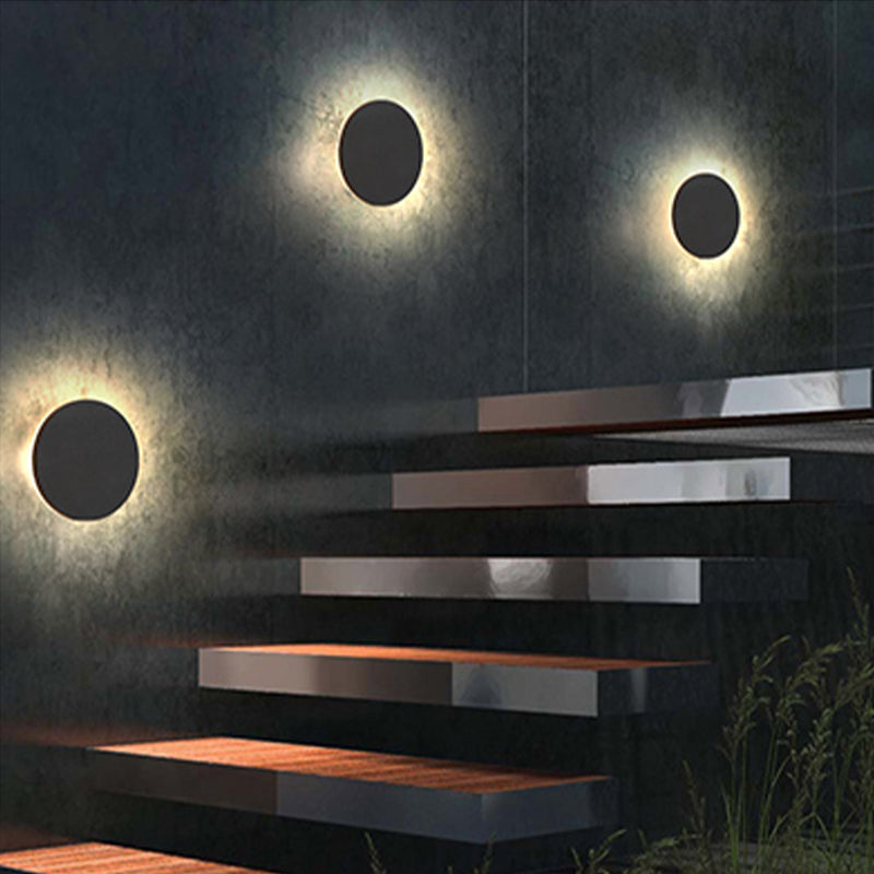 Round LED Wall Sconce - Stainless Steel - Modern Outdoor Wall Light - Image 4