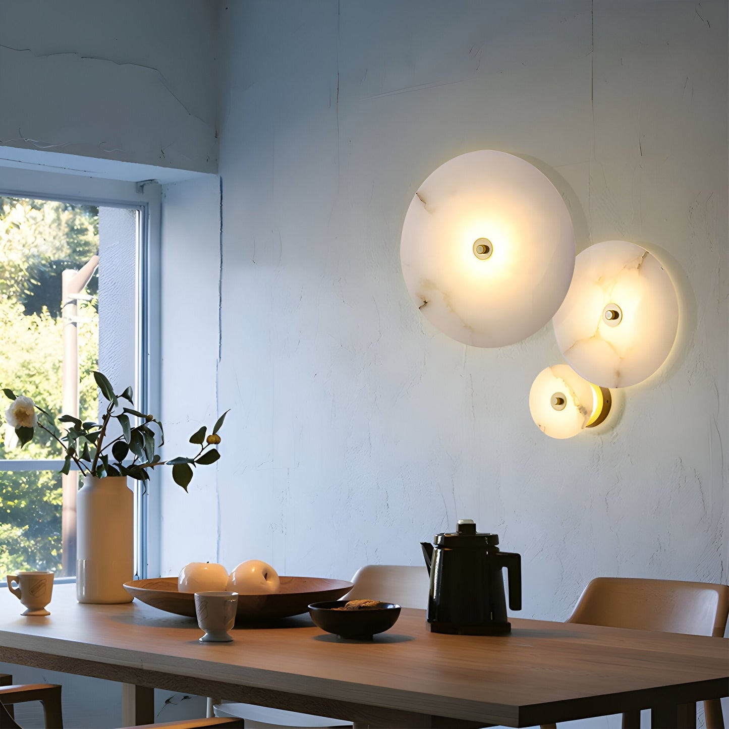 Round Marble LED Wall Light - Modern - Elegant Lighting Fixture - Image 3