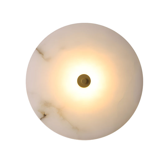 Round Marble Wall Light - Modern Minimalist LED Sconce - Image 1
