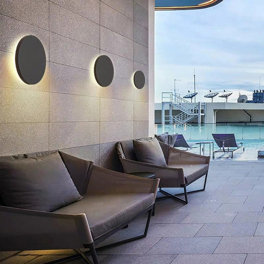 Round Outdoor Wall Light - Modern LED Fixture - Waterproof Stylish Design - Image 1