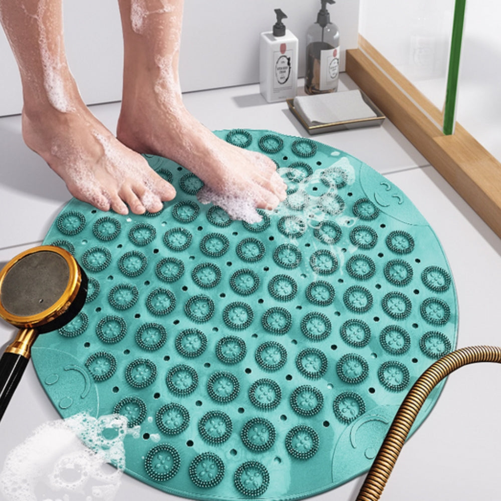 Round Shower Mat - Non-Slip Textured Surface - Stylish Bathroom Accessory - Image 4