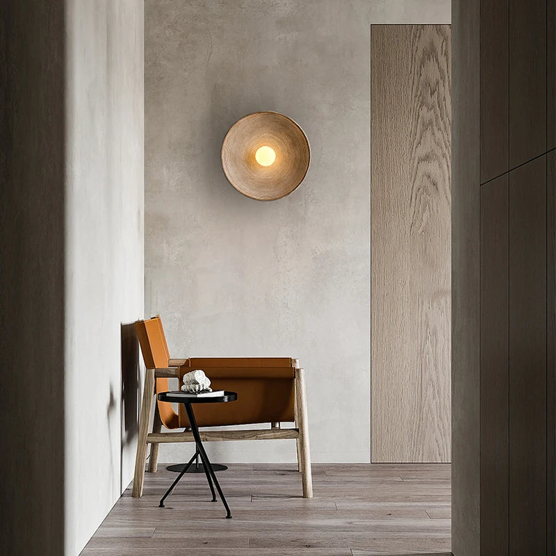 Round Wall Sconce - Retro Style - Resin Ceramic-style - LED Lighting - Image 3