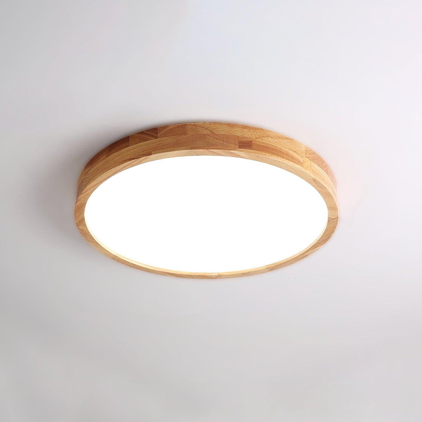 Round Wooden Flush Mount LED Ceiling Light - Modern Stylish Fixture - Image 6