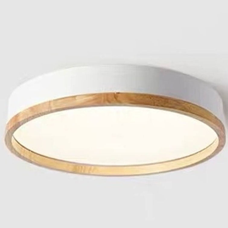 Round Wooden Flush Mount LED Ceiling Light - Stylish Modern Fixture - Image 7
