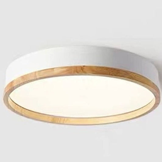 Round Wooden Flush Mount LED Ceiling Light - Stylish Modern Fixture - Image 7