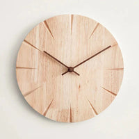 Round Wooden Wall Clock - Minimalist Style - Modern Home Decor