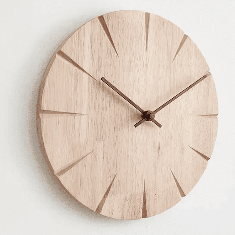 Round Wooden Wall Clock - Minimalist Style - Modern Home Decor - Image 2