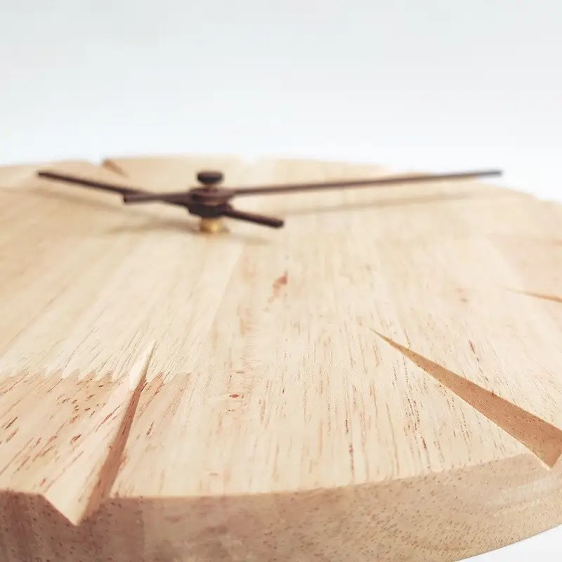 Round Wooden Wall Clock - Minimalist Style - Modern Home Decor - Image 3